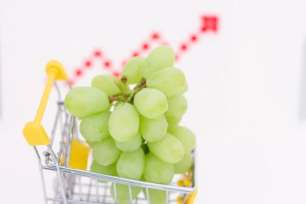 Grapes Consumer Basket Background Inflation Arrow Rise Food Prices Due — Stock Photo, Image