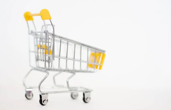 Toy Shopping Cart Isolated White Background — Stock Photo, Image