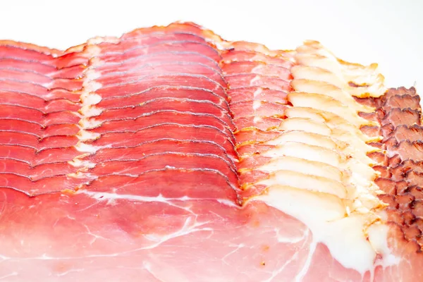 Kawałek Surowego Wędzonego Mięsa Wieprzowego — Zdjęcie stockowe