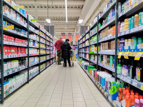 Grocery Store Shelves Rising Prices Europe — Zdjęcie stockowe
