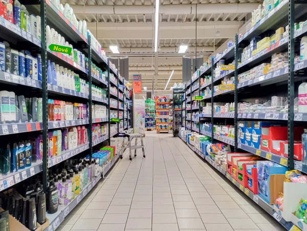 Grocery Store Shelves Rising Prices Europe — Foto Stock