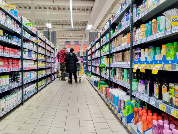 Grocery Store Shelves Rising Prices Europe — Foto de Stock