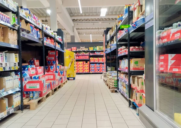 Grocery Store Shelves Rising Prices Europe — Fotografia de Stock