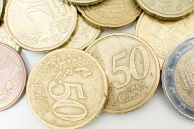 Avro paraları farklıdır, yakın plan..