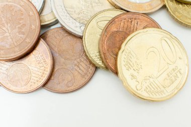 Avro paraları farklıdır, yakın plan..