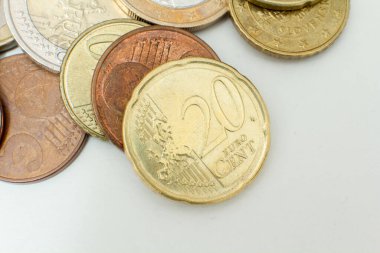 Avro paraları farklıdır, yakın plan..