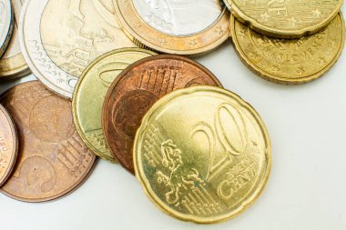 Avro paraları farklıdır, yakın plan..