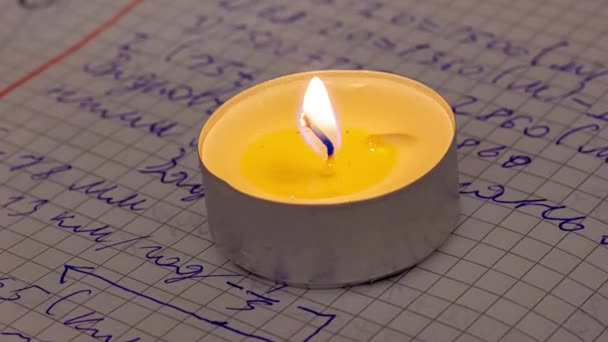 Strömavbrott Hemskoleuppgifter Handlar Ljus Matematiska Problem Grundskolan Och Ett Ljus — Stockvideo