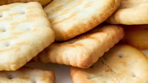 Cracker Kekse Verschiedenen Formen Aus Nächster Nähe — Stockvideo