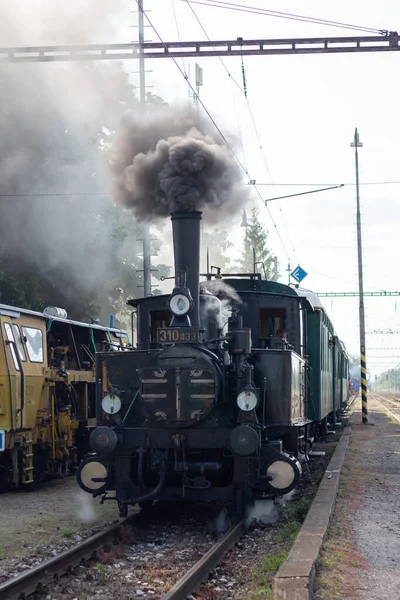 2023 Slovacchia Sala Vecchia Locomotiva Vapore Locomotiva Retrò — Foto Stock