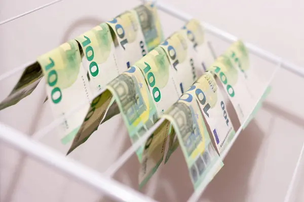 Billets Euros Secs Blanchiment Argent — Photo