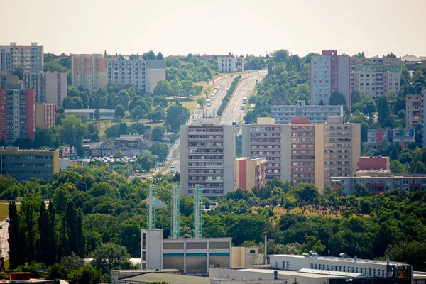 2023斯洛伐克 Nitra 从上面看Nitra市的全景 — 图库照片