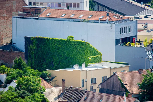 11.07.2023 Slovakya. Nitra. Nitra şehrinin yukarıdan panoraması.