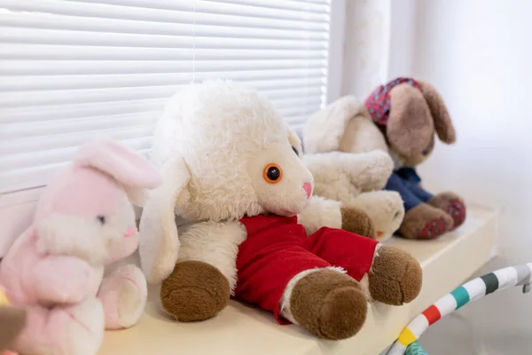 Brinquedos Infantis São Empilhados Quarto Das Crianças — Fotografia de Stock