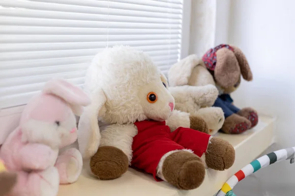 Дитячі Іграшки Укладаються Дитячу Кімнату — стокове фото