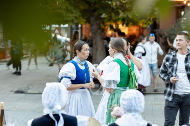 Slovakya 'nın Sala kentindeki bir folklor topluluğunun performansı.