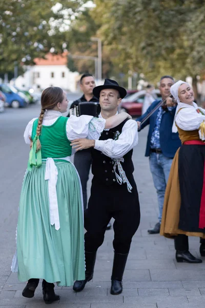 Παράσταση Ενός Λαϊκού Συνόλου Στην Πόλη Της Σάλα Σλοβακία — Φωτογραφία Αρχείου