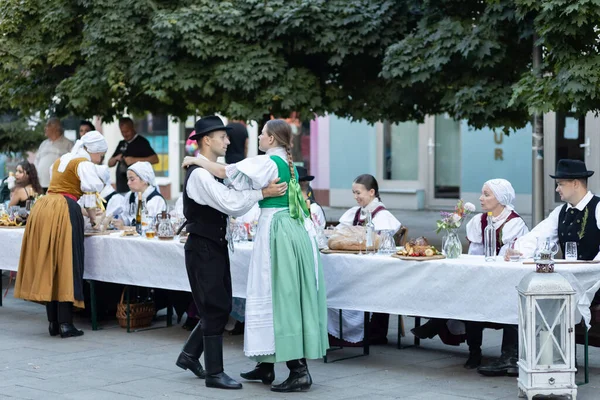 Выступление Фольклорного Ансамбля Городе Сала Словакия — стоковое фото