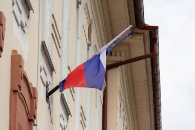 Kentte Avrupa Birliği ve Slovakya bayrağı