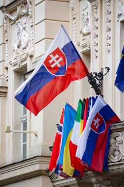 Kentte Avrupa devletlerinin bayrakları