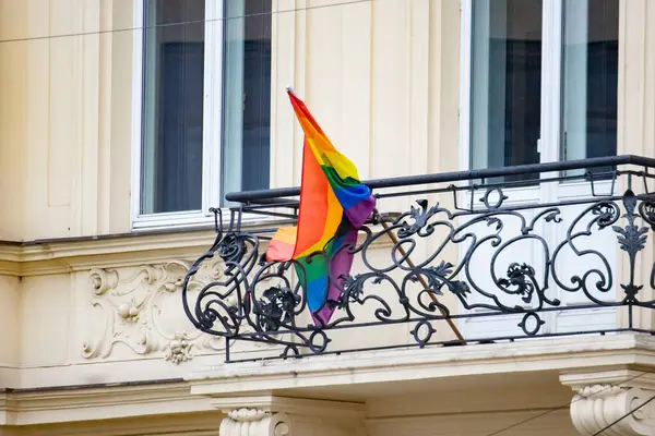 Rainbow flag in the city