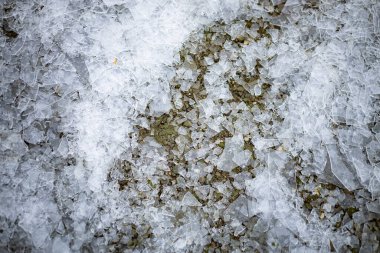 Nehir kıyısında kışın buzlar.