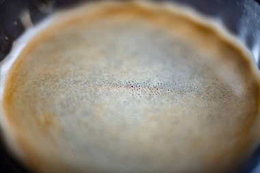 Bir fincan kahvenin üzerine köpük koy.