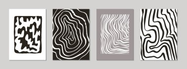 Sosyal medya, poster, kartpostal, duvar sanatı vs. için modern soyut arka plan şablonu. Soyut şekiller ve çizgiler. Vektör illüstrasyonu