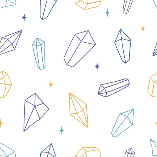 Modèle Abstrait Sans Couture Avec Des Diamants Doodle Des Étoiles — Image vectorielle