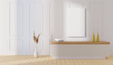 interior mock up and template design for idea, 3d illustration rendering