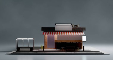 Mini sanatı gece sahnesinde taklit et, 3D çizimler