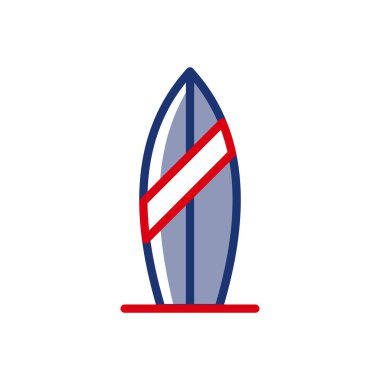 Vector simple surfboard icon. This icon can be useful in industries such as beach resorts, water sports, online stores specializing in sports equipment, tourism and outdoor recreation clipart