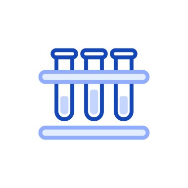 Laboratuvar test tüplerini tasvir eden vektör ana hatları simgesi, kimya dersleri için mataralar.