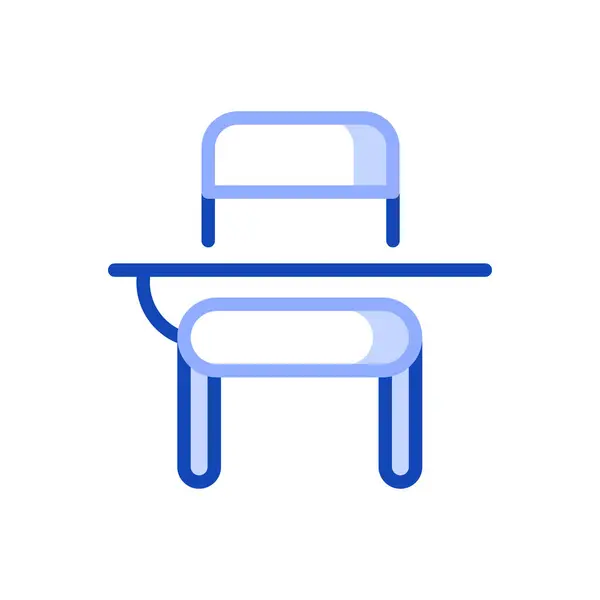 stock vector Simple vector outline icon of school desk and chair