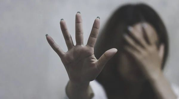 Concepto Campaña Para Detener Violencia Acoso Contra Las Mujeres Abuso —  Fotos de Stock