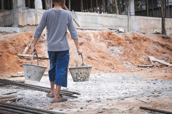 Fakir Çocuklar Aralık Inşaat Şiddet Çocuk Kaçakçılık Çocuk Işçi Karşıtı — Stok fotoğraf
