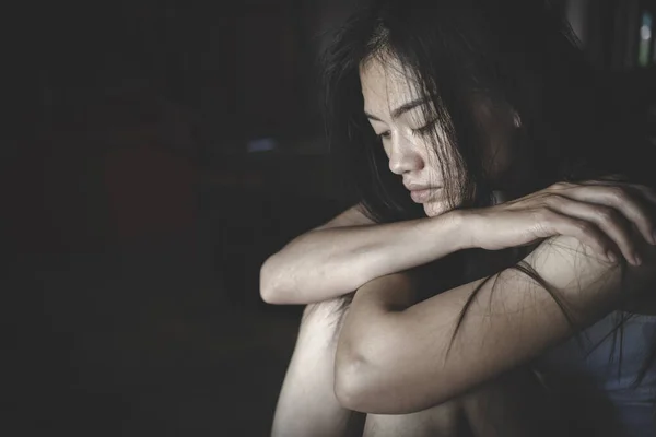 Kobieta Problemy Których Nie Może Rozwiązać Depresja Lęk — Zdjęcie stockowe