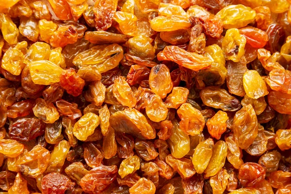 Organic Dried Raisins Background Top View Flat Lay Overhead — Stock Photo, Image