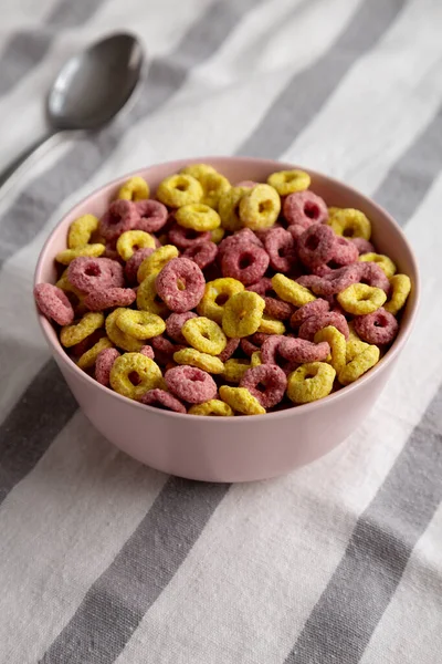 Colorful Cereal Loops with Whole Milk for Breakfast