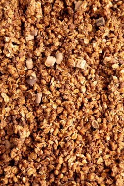 Ev yapımı Sağlıklı Çikolata Granola, en iyi manzara.. 