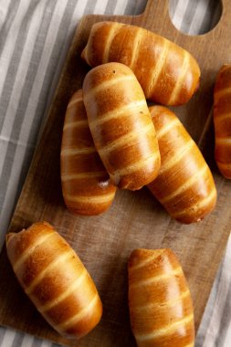 Ev yapımı Kolache Rolls Yemeye Hazır, üst manzara.