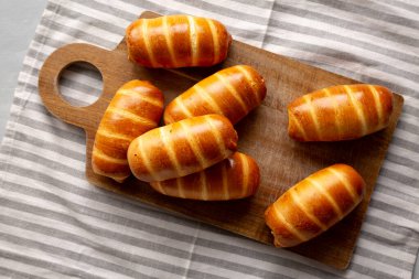 Ev yapımı Kolache Rolls Yemeye Hazır, üst manzara.