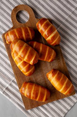 Ev yapımı Kolache Rolls Yemeye Hazır, üst manzara.
