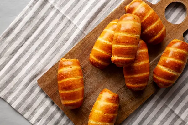 Ev yapımı Kolache Rolls Yemeye Hazır, üst manzara.