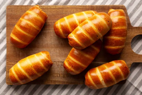 Ev yapımı Kolache Rolls Yemeye Hazır, üst manzara.