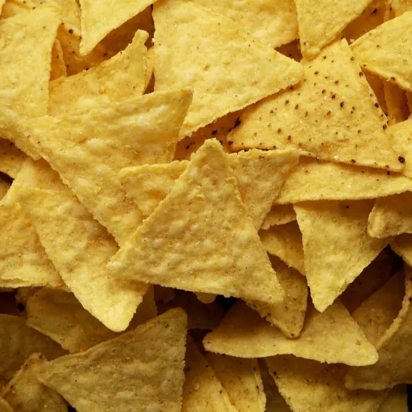 Ev yapımı Tortilla Mısır cipsi, en iyi manzara. Yukarıdan, yukarıdan.. 