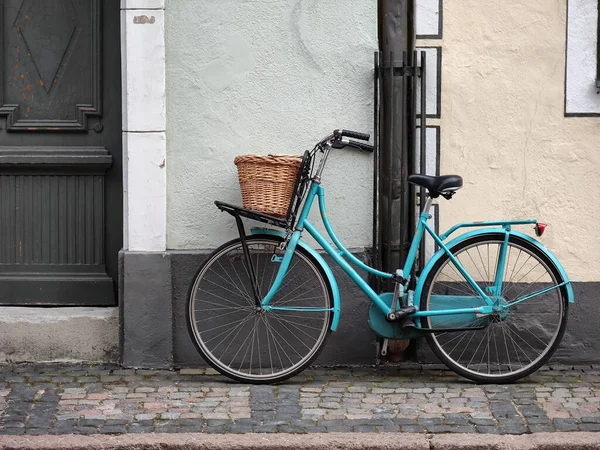 Bicicleta Vintage Contra Parede Edifício — Fotografia de Stock