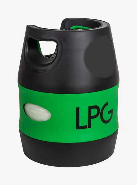 Black Green Lpg Gas Cylinder Propane Tank Isolated White Background — Stock Photo, Image