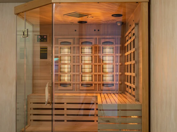 Sauna Finlandese Legno Appartamento — Foto Stock