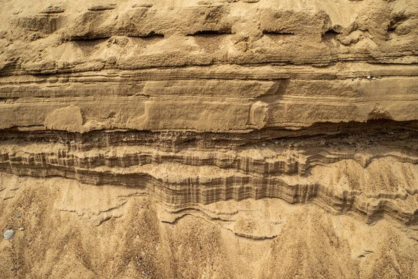 Oberfläche Sandige Küste Nahaufnahme Von Sandigem Felsen — Stockfoto
